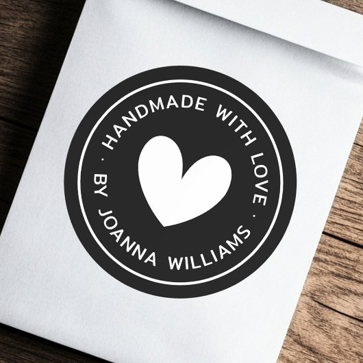 Handgefertigt mit Liebe Runder Aufkleber