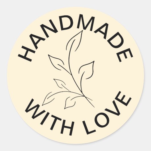Handgefertigt mit Liebe Runder Aufkleber (Vorderseite)