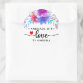 Handgefertigt mit Liebe Runder Aufkleber (Tasche)