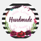 Handgefertigt mit Liebe Runder Aufkleber (Vorderseite)