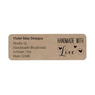 Handgefertigt mit Liebe Rustic Kraft Rücksendeadre