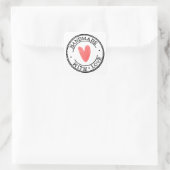 Handgefertigt mit Liebe Rustik Stempel Aufkleber (Tasche)