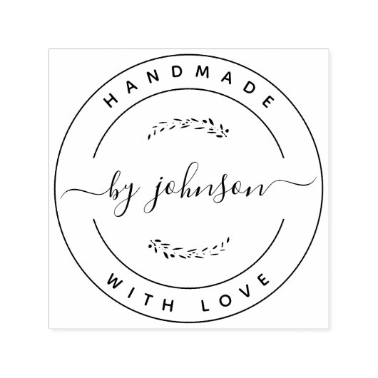 Handgefertigt mit Liebe rustikal Permastempel (Design)