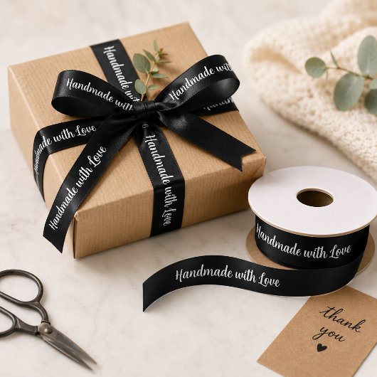 Handgefertigt mit Liebe Satinband