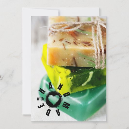 Handgefertigt mit Liebe signieren Soap Maker Busin Dankeskarte (Vorderseite)