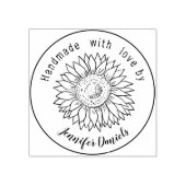 Handgefertigt mit Liebe, Sonnenblumenkautschuk Bri Gummistempel (Prägung)