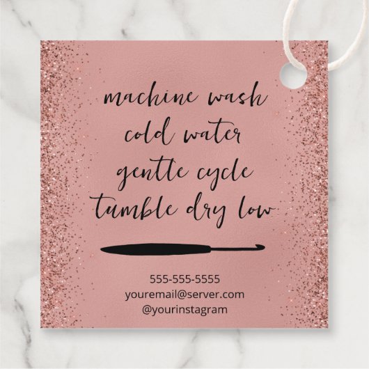 Handgefertigt mit Liebe Square Geschenkanhänger (Rückseite)