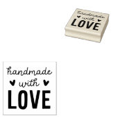 Handgefertigt mit Liebe Square Holzkunst Briefmark Gummistempel (Stempel)