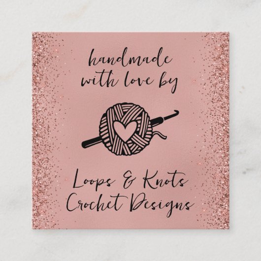 Handgefertigt mit Liebe Square Quadratische Visitenkarte (Vorderseite)