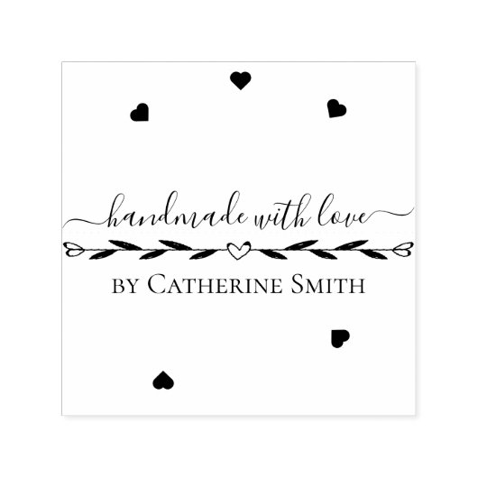 „Handgefertigt mit Liebe“ Stempel aus Gummi (Design)