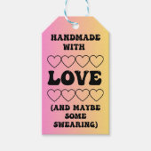 Handgefertigt mit Liebe (und vielleicht auch mit e Geschenkanhänger (Vorderseite)