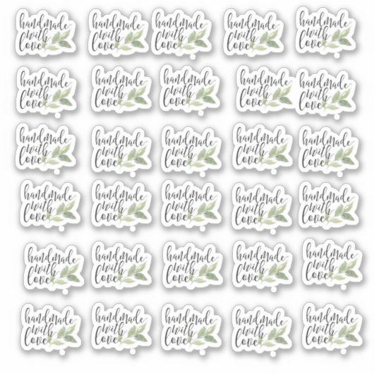 Handgefertigt mit Liebe Vinyl Sticker (Vorderseite)