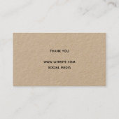 Handgefertigt mit Liebe von Creator Kraft Visitenkarte (Rückseite)