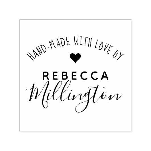 Handgefertigt mit Liebe von | Eigene Unterschrift  Permastempel (Design)