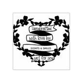 Handgefertigt mit Liebe von .. Herzform Gummistempel (Prägung)