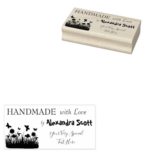 Handgefertigt mit Liebe von Ihnen mit eigenem Text Gummistempel (Stempel)