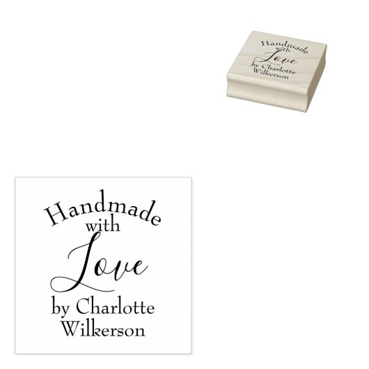 Handgefertigt mit Liebe von Ihrem Individuelle Nam Gummistempel (Stempel)