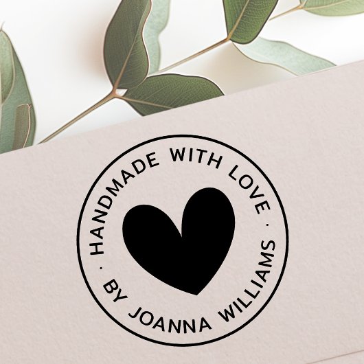 Handgefertigt mit Liebe von individuelle Name mode Gummistempel