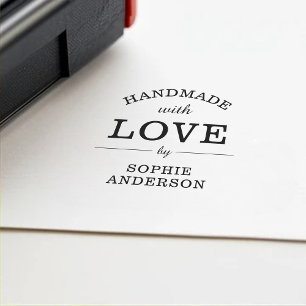 Handgefertigt mit Liebe von Individuelle Name Mode Permastempel
