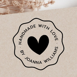 Handgefertigt mit Liebe von individuellen Namen mi Gummistempel