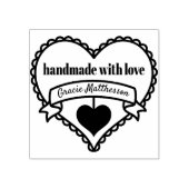 Handgefertigt mit Liebe von .. Rustikales Herz Per Gummistempel (Prägung)