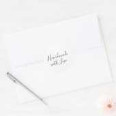Handgefertigt mit Liebe | Weißer Aufkleber (Umschlag)