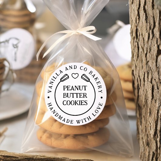 Handgefertigt mit Liebe Whisky Herzbäckerei Runder Aufkleber