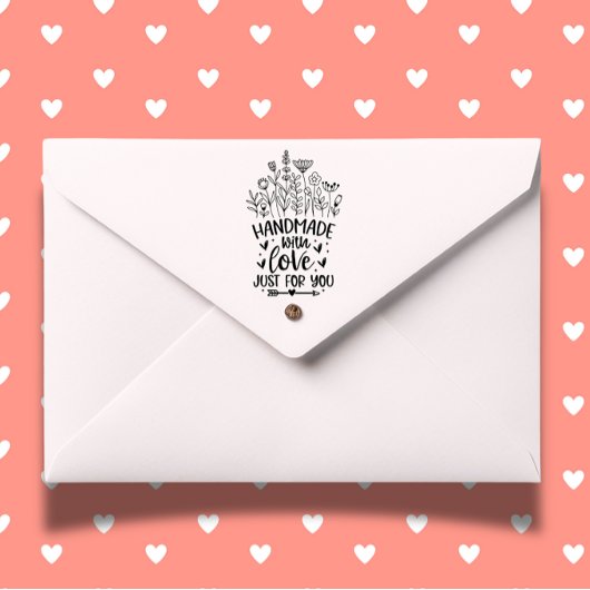 Handgefertigt mit Liebe Wildblume Gummistempel