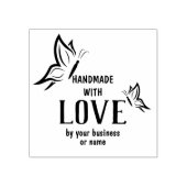 Handgefertigt mit Liebe Zitat mit Schmetterlingen Gummistempel (Prägung)