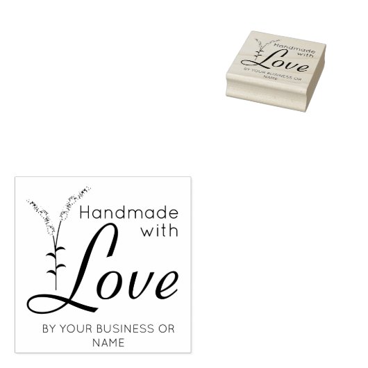 Handgefertigt mit Liebe Zitat rustikale Branchen Gummistempel (Stempel)
