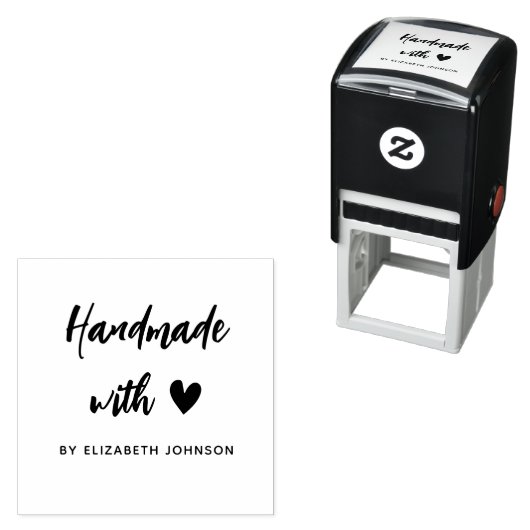 handgefertigt mit Liebe Zuhause Business selbstfär Permastempel (Beispiel)