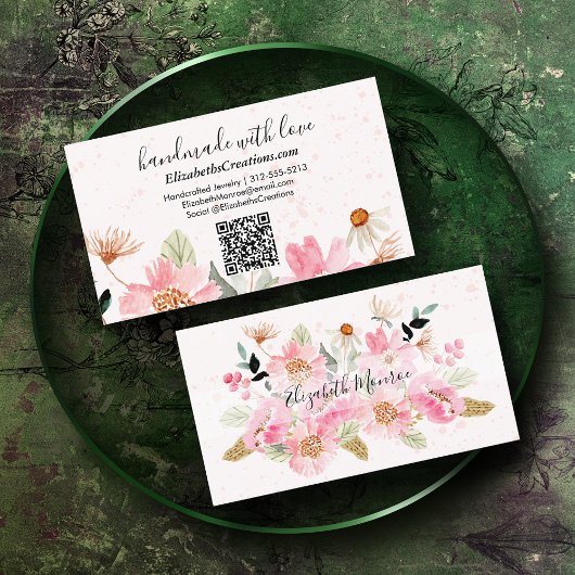 Handgefertigt mit Liebe Zuhause Crafter QR Code Visitenkarte