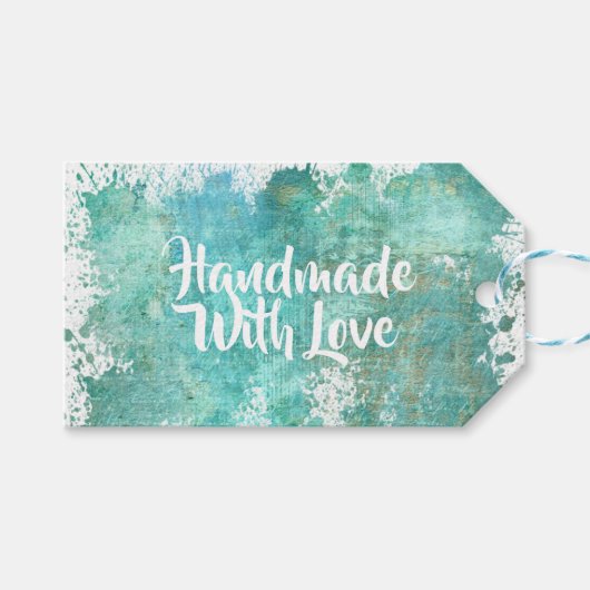 Handgefertigt mit Lieben Geschenkanhänger (Vorderseite (Horizontal))