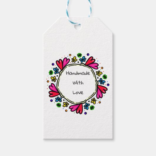 Handgefertigt mit Lieben Geschenkanhänger (Vorderseite)