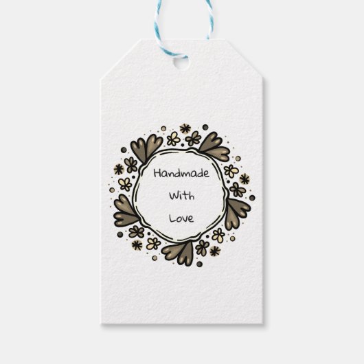 Handgefertigt mit Lieben Geschenkanhänger (Vorderseite)