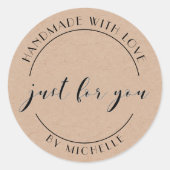 Handgefertigt mit liebevoller, eleganter Aufkleber (Vorderseite)