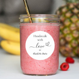 Handgefertigt mit Markenfarbe der Liebe Runder Aufkleber