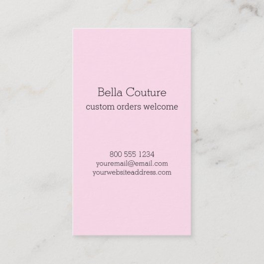 Handgefertigt mit Niedlichen Tasten der Liebe Rosa Visitenkarte (Rückseite)