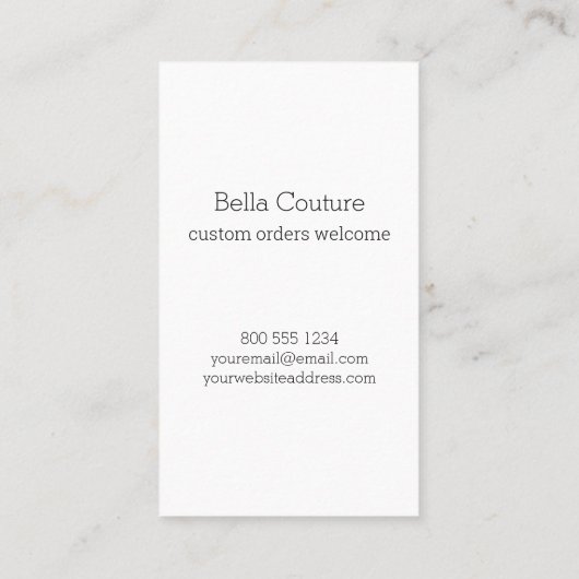 Handgefertigt mit Niedlichen Tasten mit Liebe Weiß Visitenkarte (Rückseite)