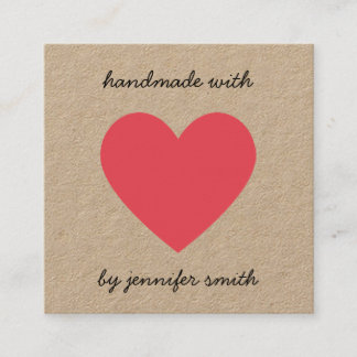 Handgefertigt mit Red Heart Earring Stuhldisplay Quadratische Visitenkarte