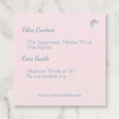 Handgefertigt mit rosa und blauen Lieben Geschenkanhänger (Rückseite)