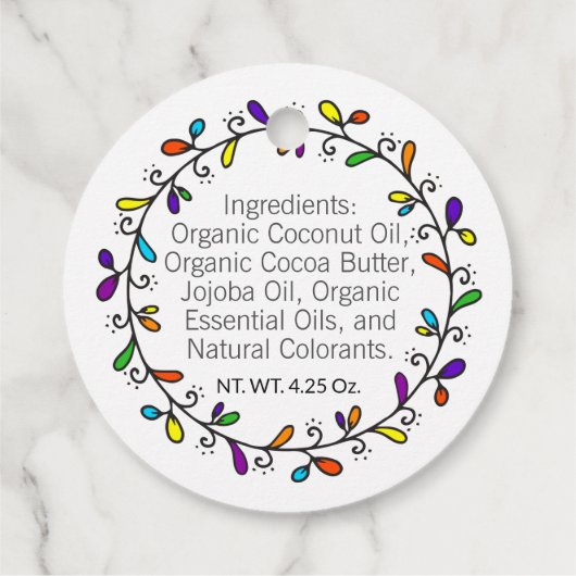 Handgefertigt mit Stolz Regenbogen 🌈 zweiseitiger Geschenkanhänger (Rückseite)