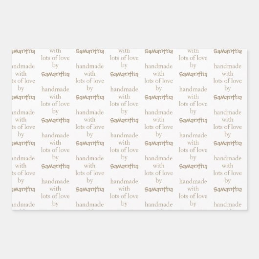 Handgefertigt mit vielen Lieben Gold Schwarz Grün Geschenkpapier Set (Vorderseite)