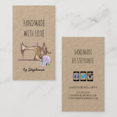 Handgefertigt mit Vintager Nähmaschine der Liebe Visitenkarte (Vorne/Hinten)