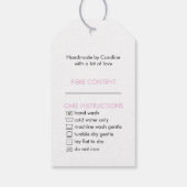 Handgefertigt nur für Sie - Blumenhände in Liebe Geschenkanhänger (Rückseite)