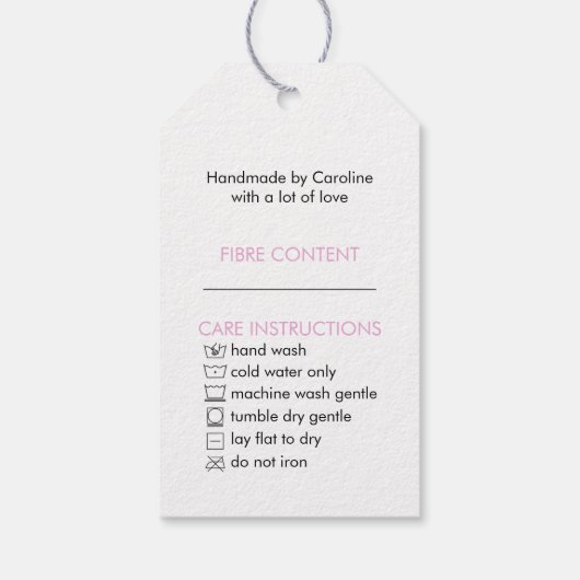 Handgefertigt nur für Sie - Blumenhände in Liebe Geschenkanhänger (Rückseite)