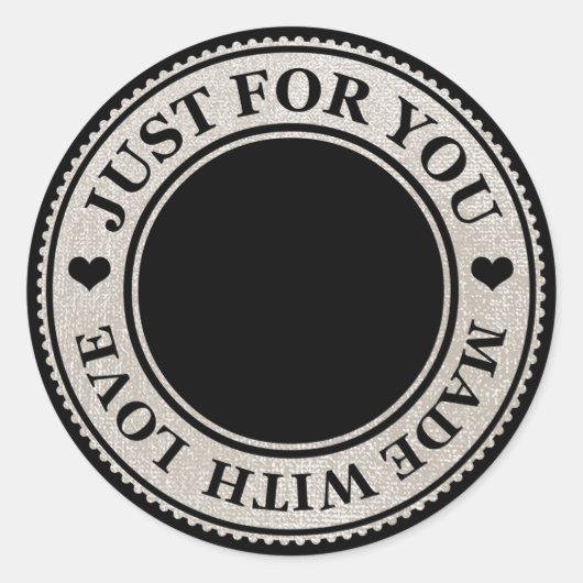 Handgefertigt nur für Sie machte Liebe Elfenbeinsc Runder Aufkleber (Vorderseite)