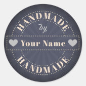 Handgefertigt Runder Aufkleber (Vorderseite)
