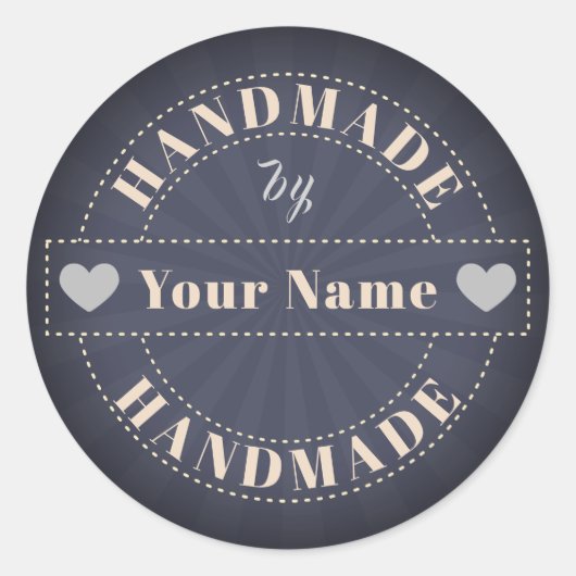 Handgefertigt Runder Aufkleber (Vorderseite)