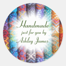 Handgefertigt Runder Aufkleber